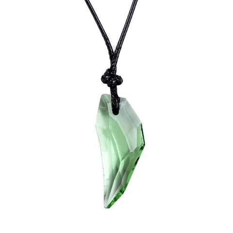Green Crystal Wolf Tooth Necklace - American Wolves