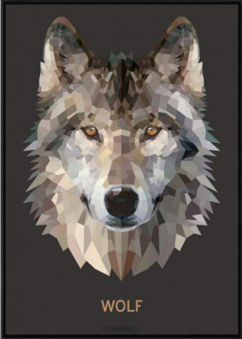 Mosaic Wolf Wall Art - American Wolves