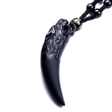 Obsidian Wolf Tooth Necklace - American Wolves